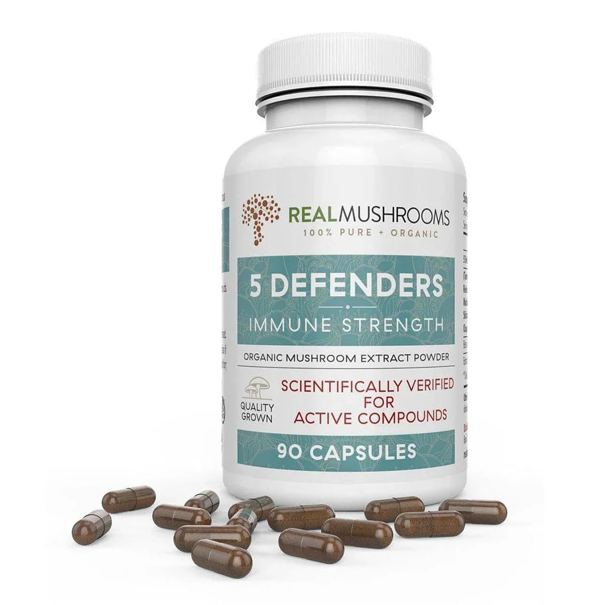 Image of 5 Defenders mushroom capsules by Real Mushrooms