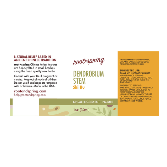 label of Dendrobium Stem Shi Hu Herbal Tincture