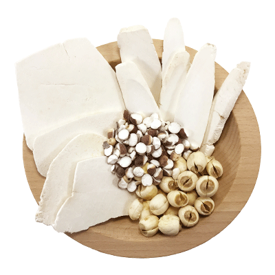 Image of ingredients for root + spring's Chinese herbal broth and soup mix "Stress Less"