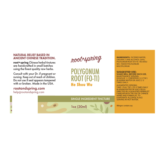 label of Polygonum Root or Fo-Ti (He Shou Wu) | Herbal Tincture