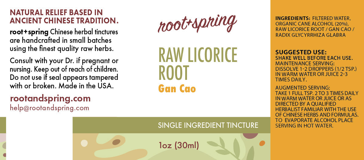 label of Raw Licorice Root (Gan Cao Tang) | Herbal Tincture