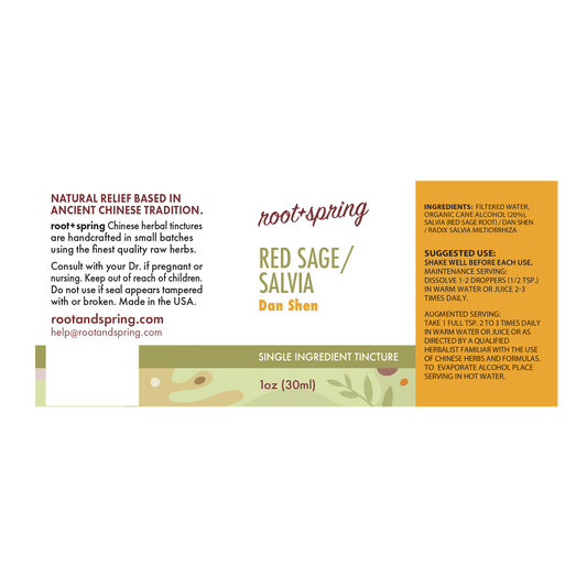 label of Red Sage/Salvia (Dan Shen Tang) | Herbal Tincture