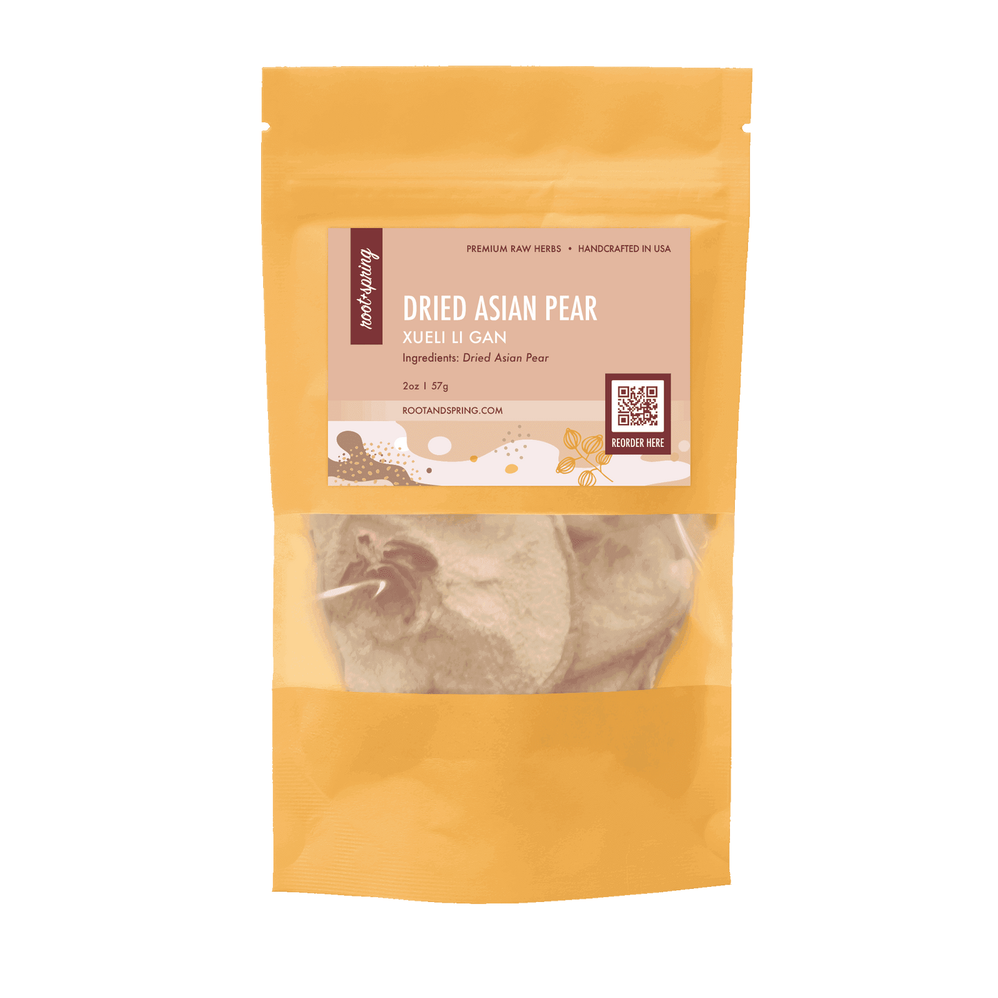 Image for root + spring's premium raw herb dried asian pear or xueli li gan.