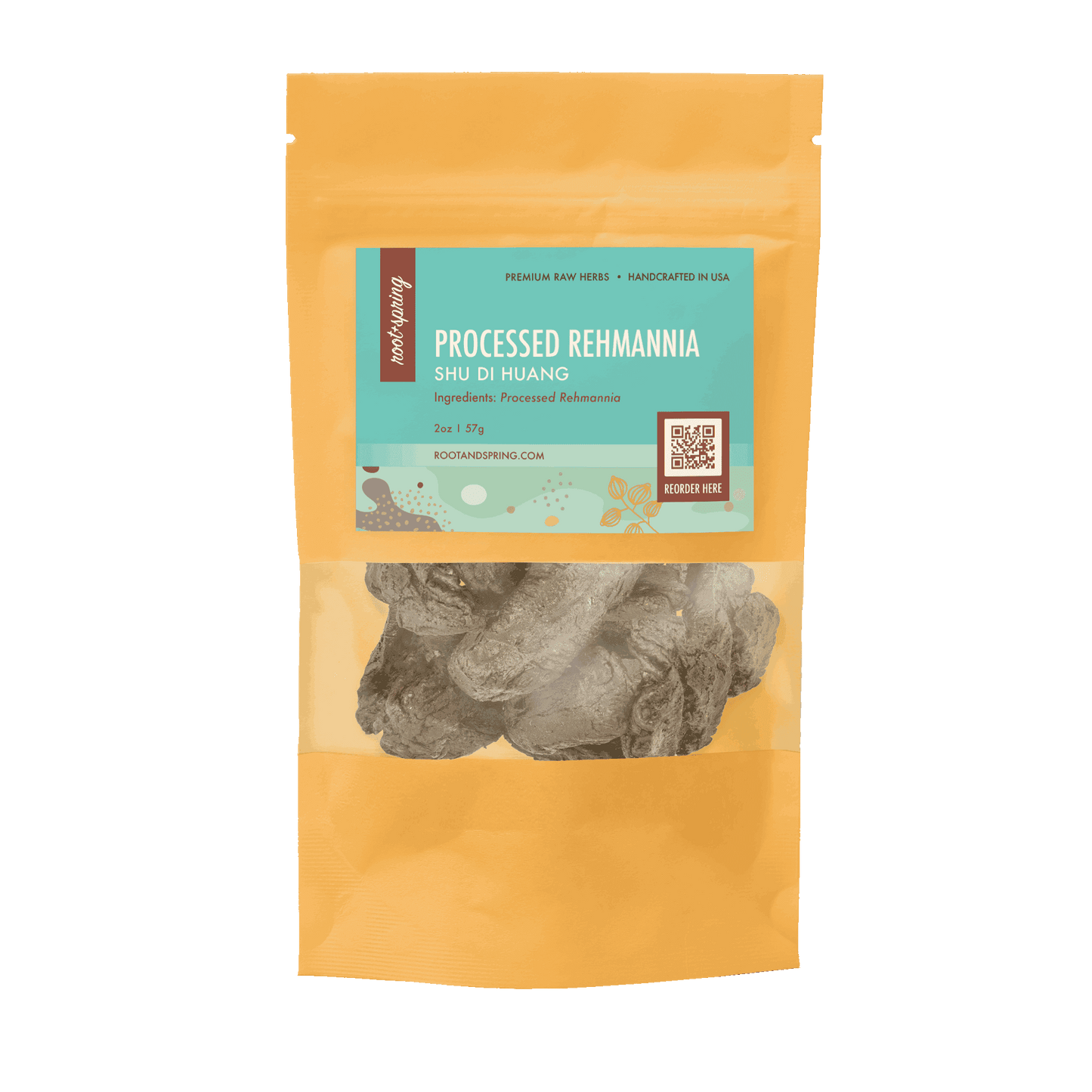 Image for root + springs premium raw herb processed rehmannia or shu di huang.
