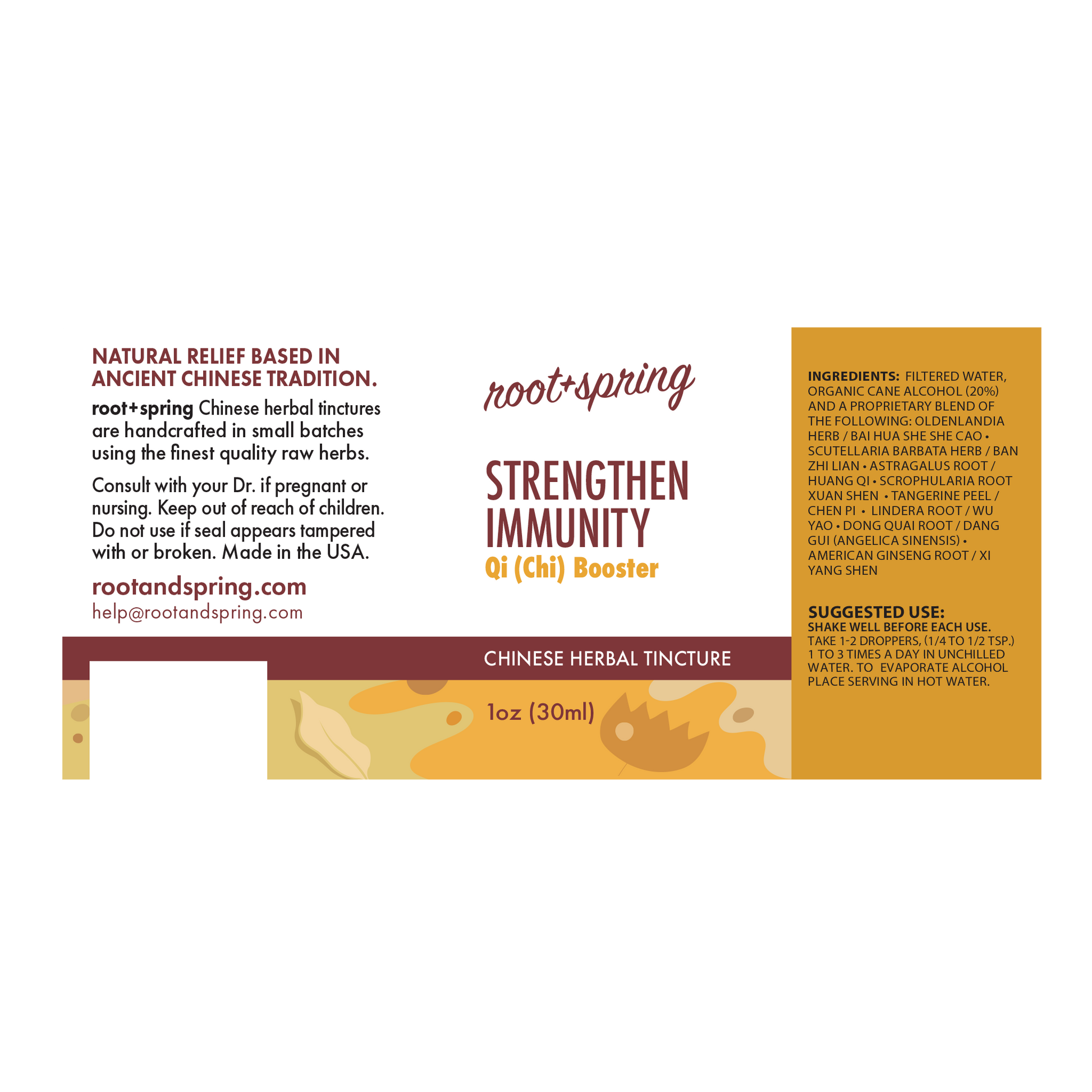 label of Strengthen Immunity (Qi Booster) | Herbal Tincture