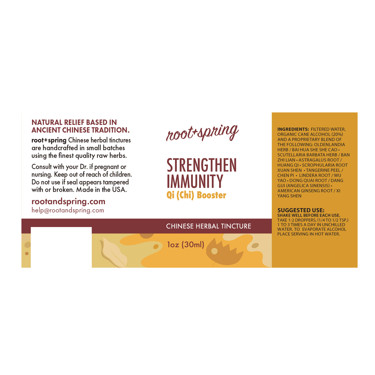 label of Strengthen Immunity (Qi Booster) | Herbal Tincture