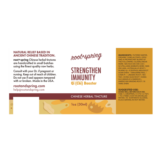 label of Strengthen Immunity (Qi Booster) | Herbal Tincture