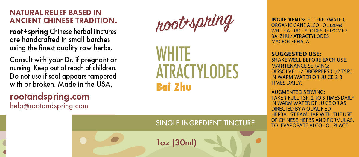 label of White Atractylodes (Bai Zhu Tang) | Herbal Tincture