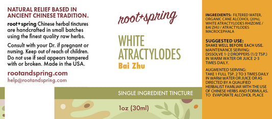 label of White Atractylodes (Bai Zhu Tang) | Herbal Tincture