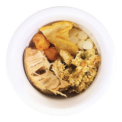 Image of ingredients for root + spring's Sweet Autumn Cooling (Liang Cha) Chinese Herbal Tea Mix .