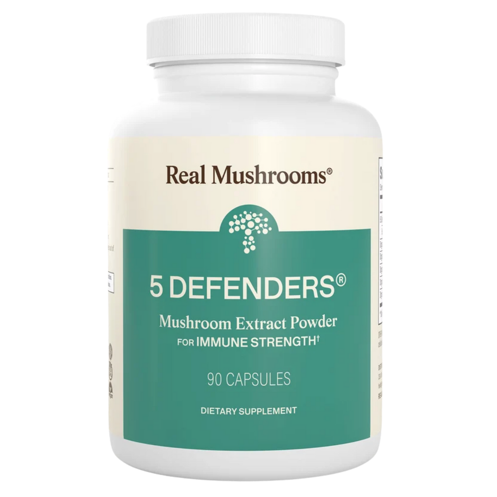 Image of 5 Defenders mushroom capsules by Real Mushrooms