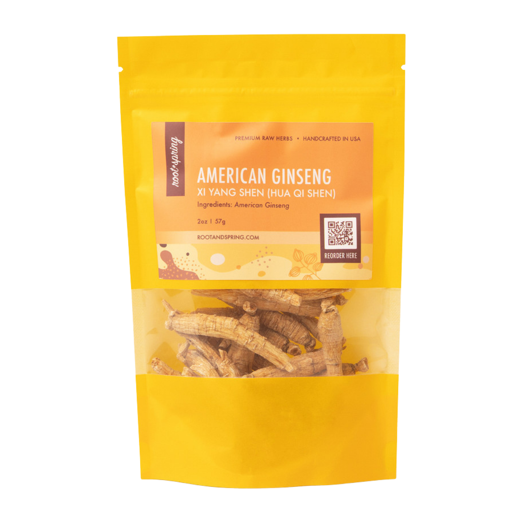 Image for root + spring's premium raw herb american ginseng or xi yang shen (hua qi shen).