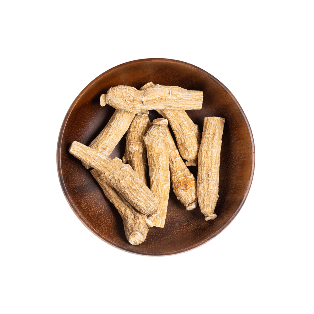 Image for root + spring's premium raw herb american ginseng or xi yang shen (hua qi shen) out of the bag
