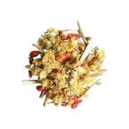 Image of ingredients for root + spring's Baby Chrysanthemum and Ginseng. rootandspring.com