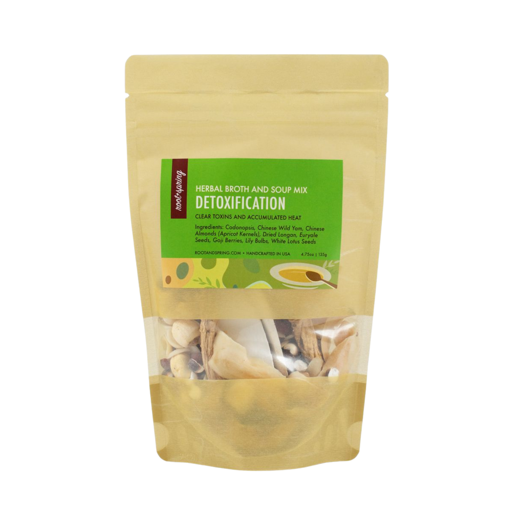 Image of package of root + spring's Chinese herbal broth and soup kit for detoxification or "yeet hay".