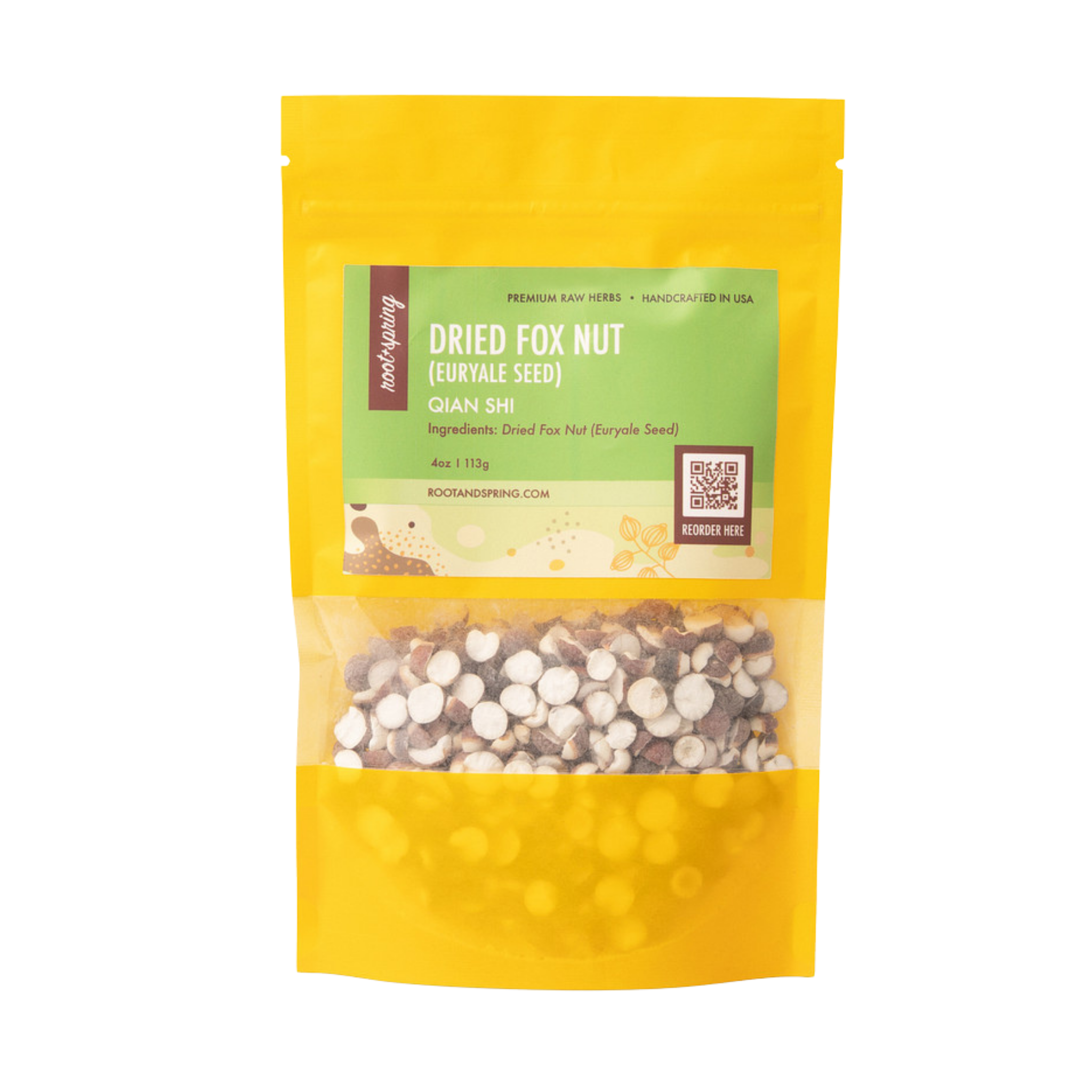 Image for root + spring's premium raw herb dried fox nut (euryale seed) or qian shi.