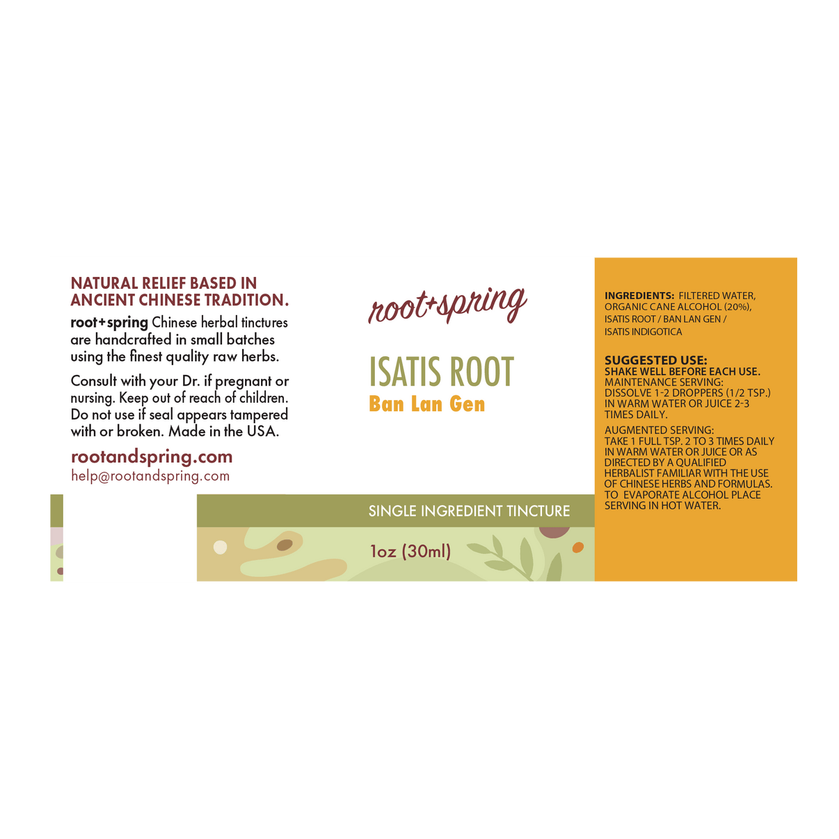 Isatis Root Tincture for Immune Support & Balance – root + spring