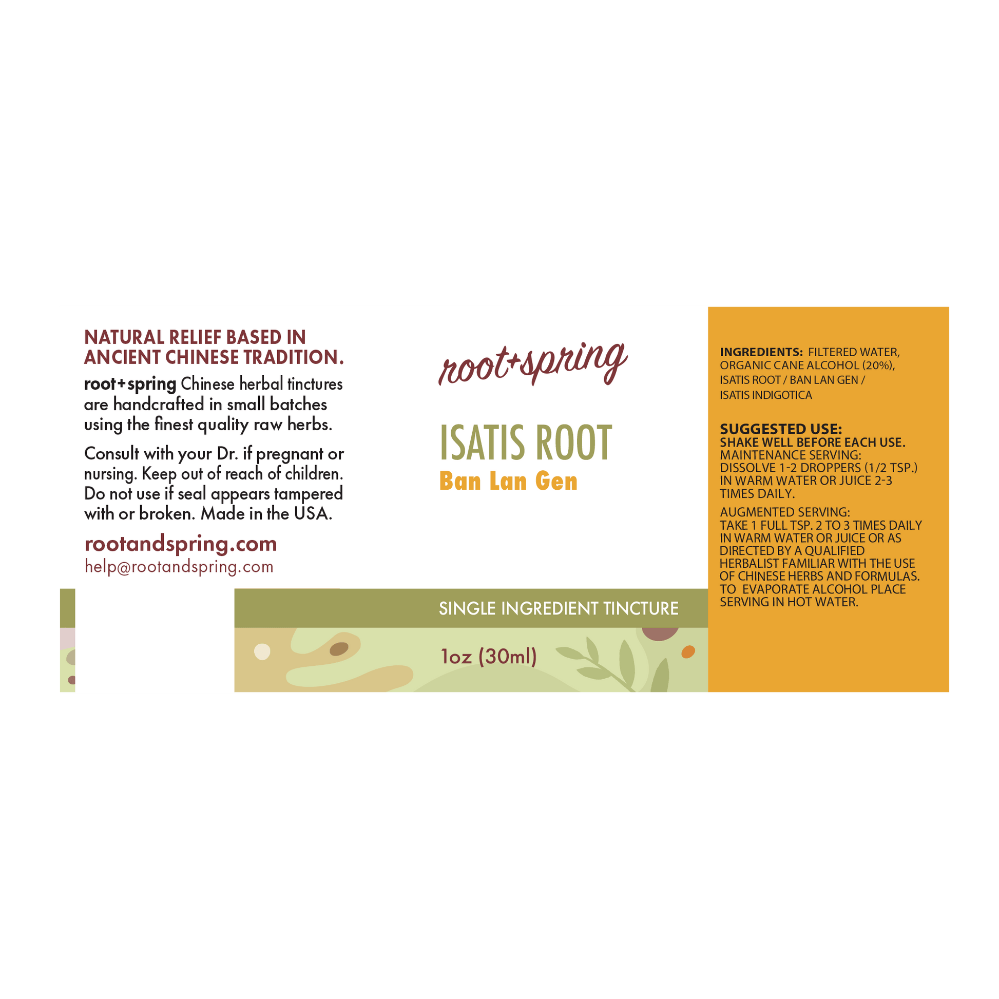 Isatis Root Tincture for Immune Support & Balance – root + spring