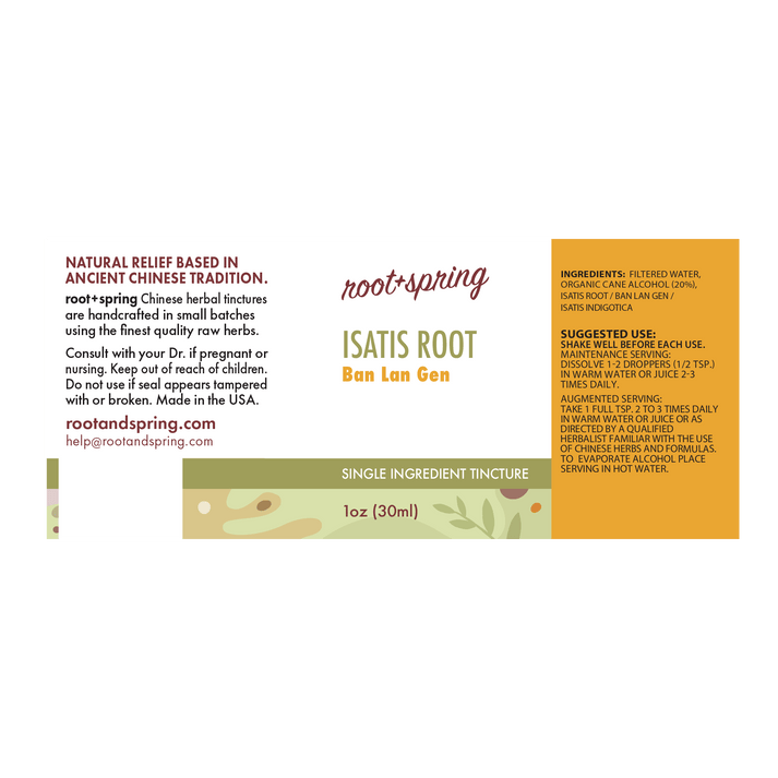 Isatis Root Tincture for Immune Support & Balance – root + spring