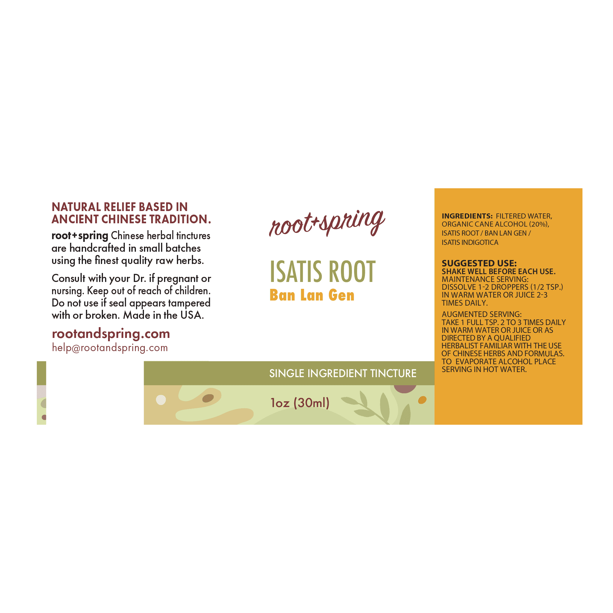 label of the Isatis Root (Ban Lan Gen Tang) | Herbal Tincture