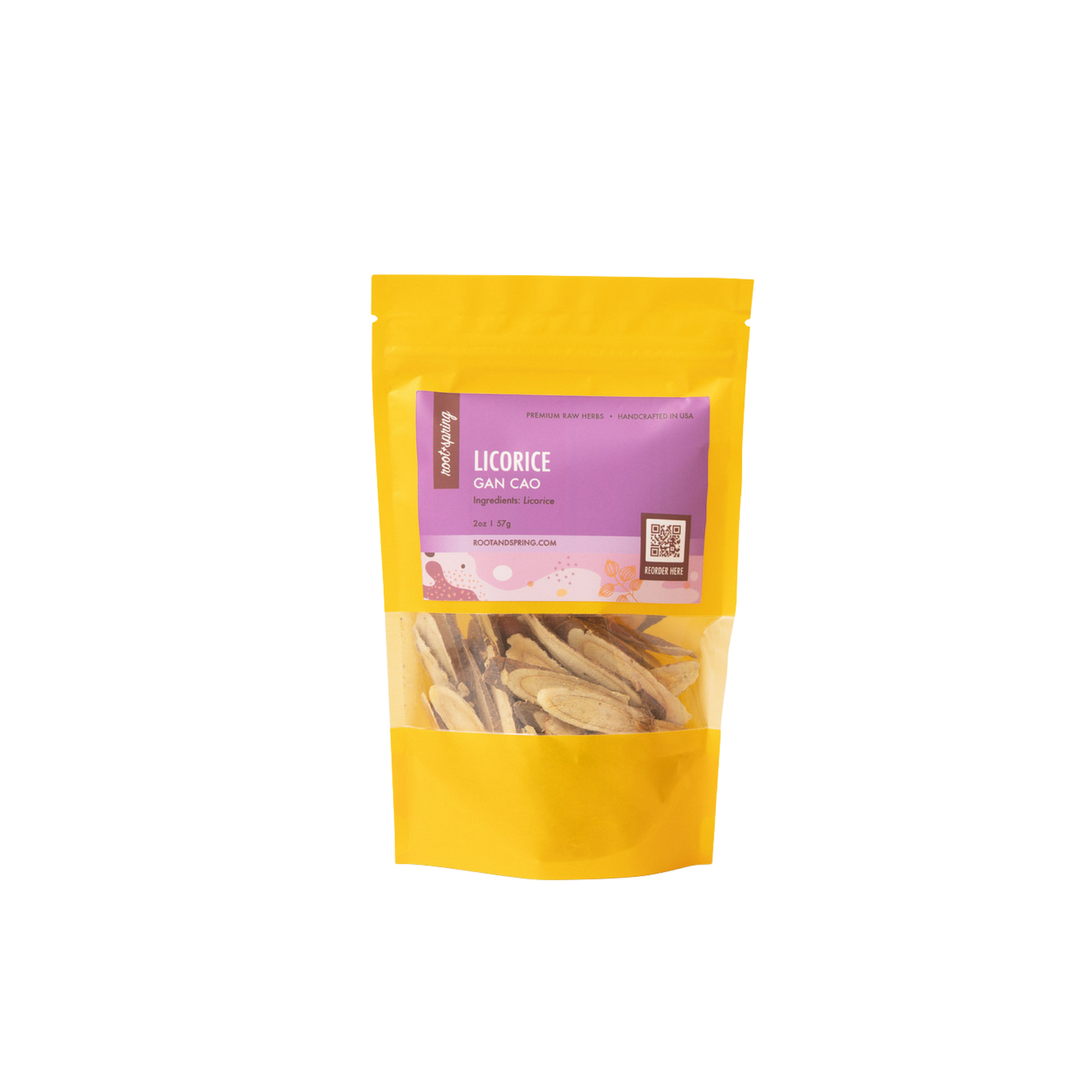 Image for root + spring's premium raw herb licorice or gan cao.