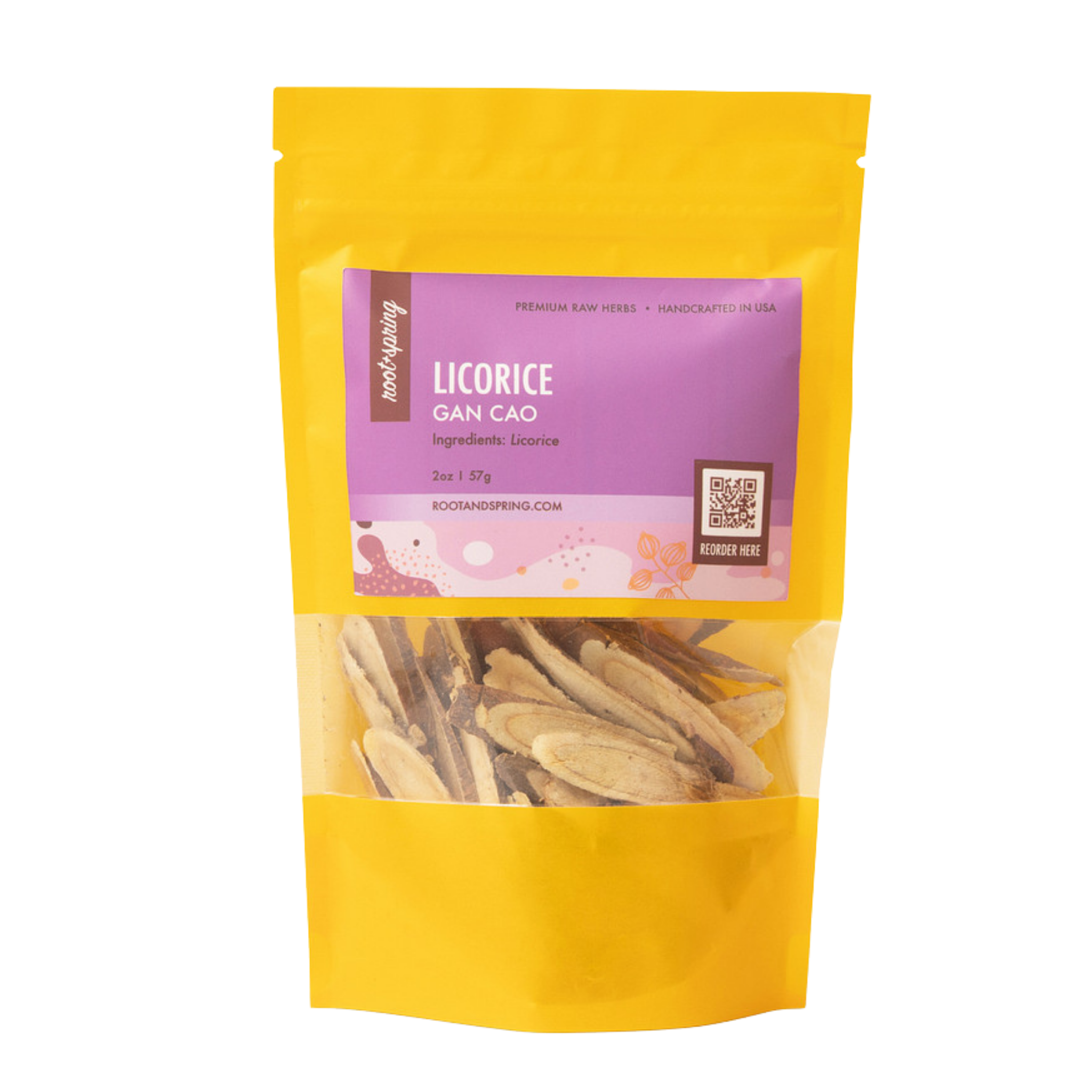 Image for root + spring's premium raw herb licorice or gan cao.