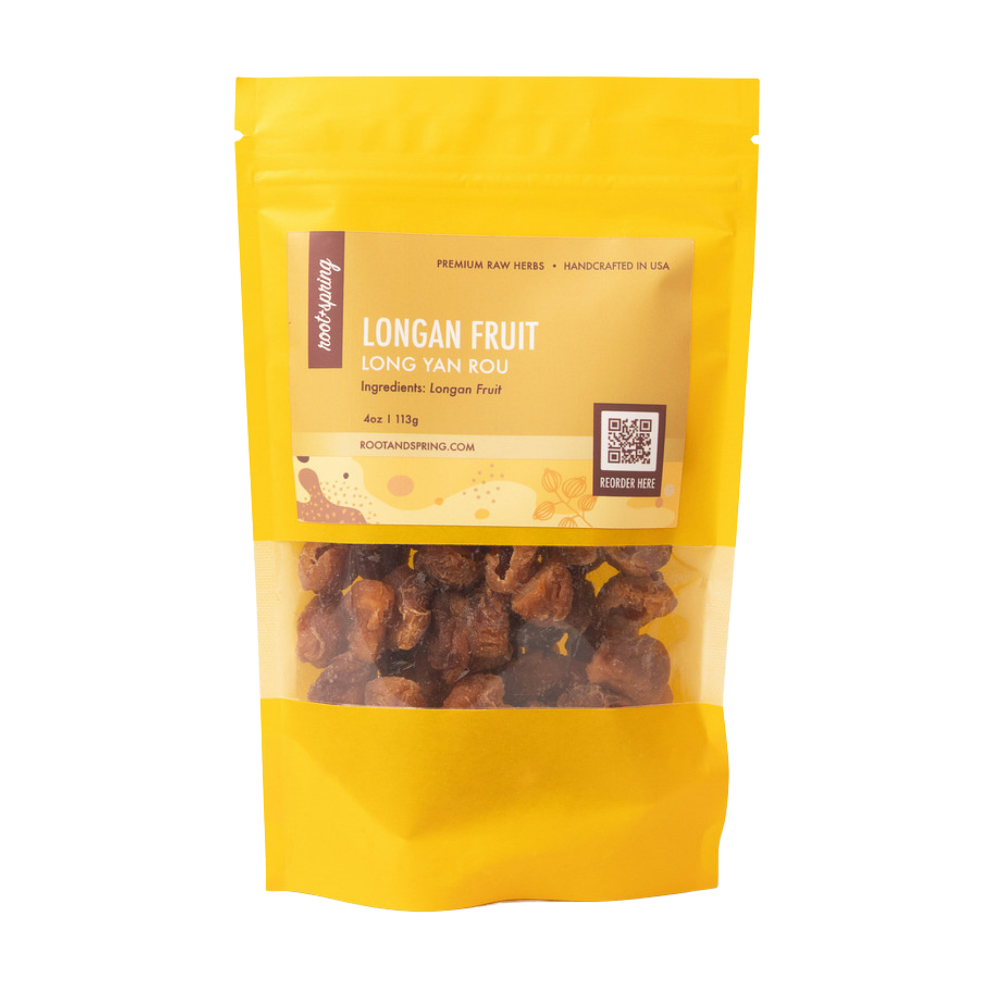 Image for root + spring's premium raw herb longan fruit or long yan rou.