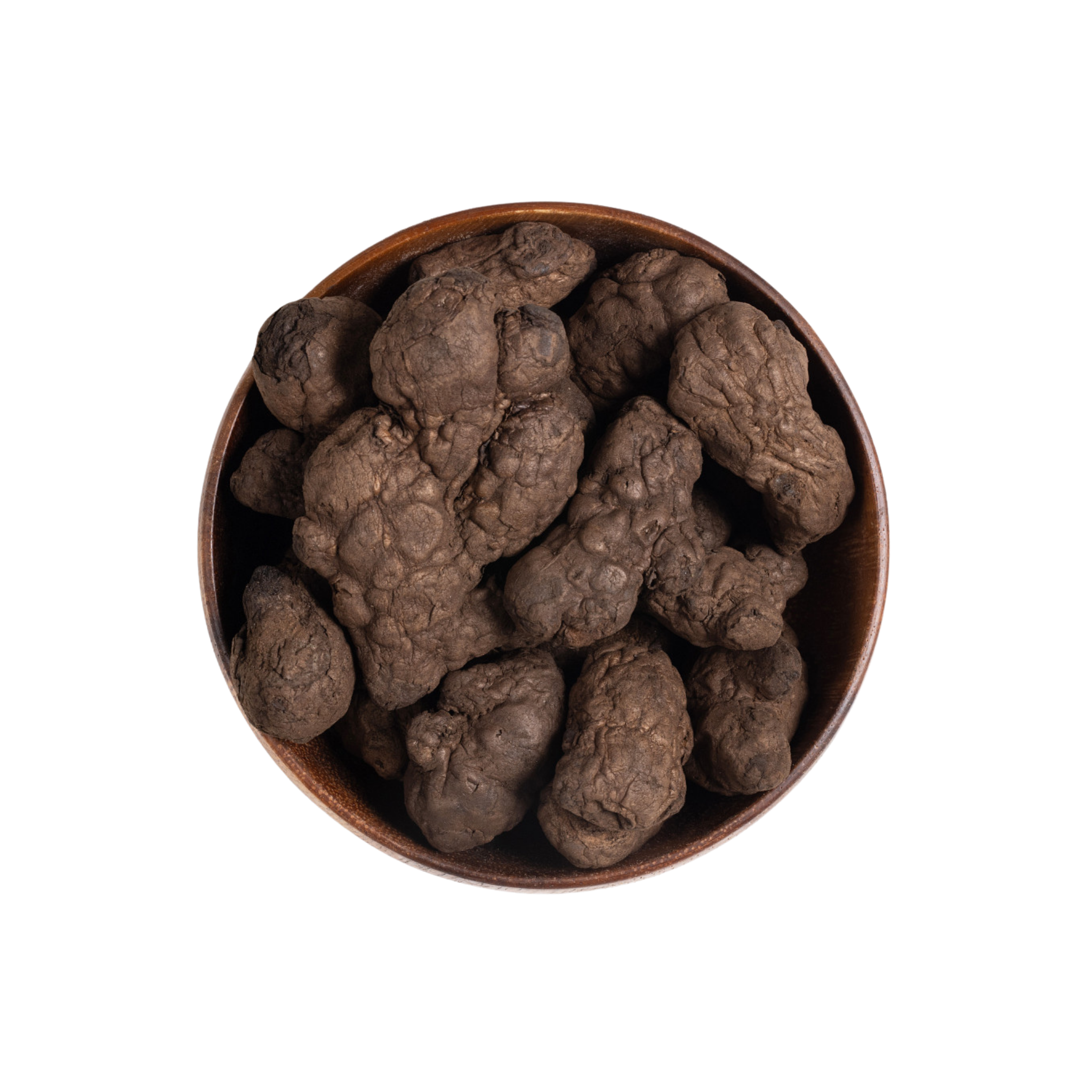 Image for root + spring's premium raw herb processed black ginger or he jiang (wu jiang) out of the bag.