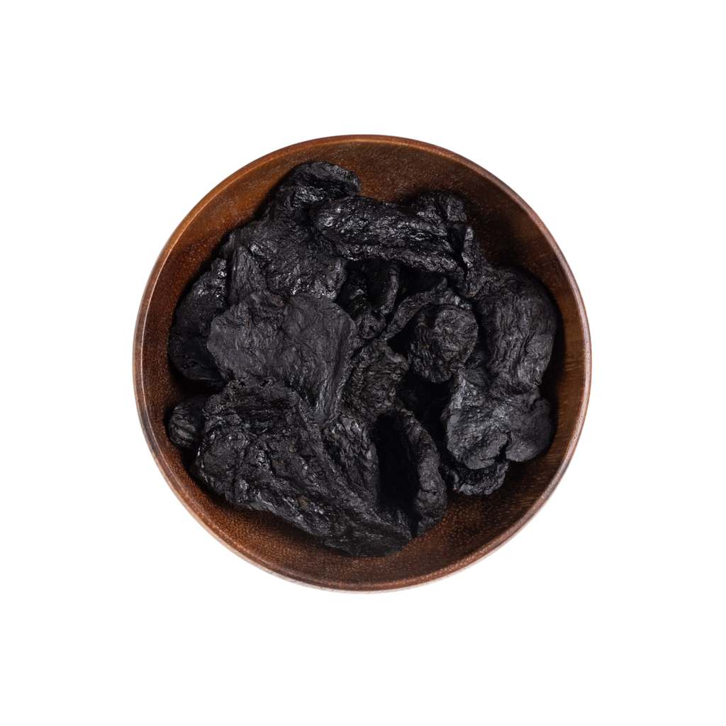 Image for root + springs premium raw herb processed rehmannia or shu di huang out of the bag.