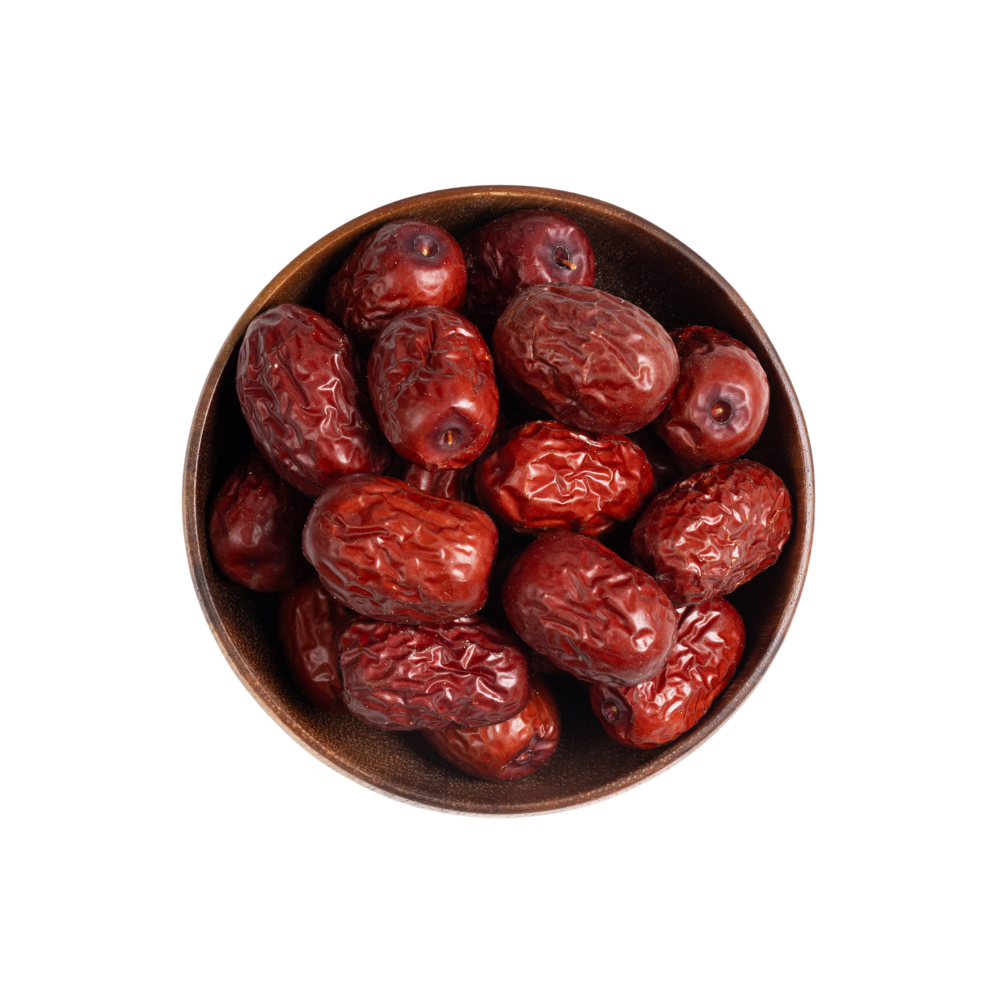 Image for root + spring's premium raw herb red dates (jujube) or hong zao out of the bag.