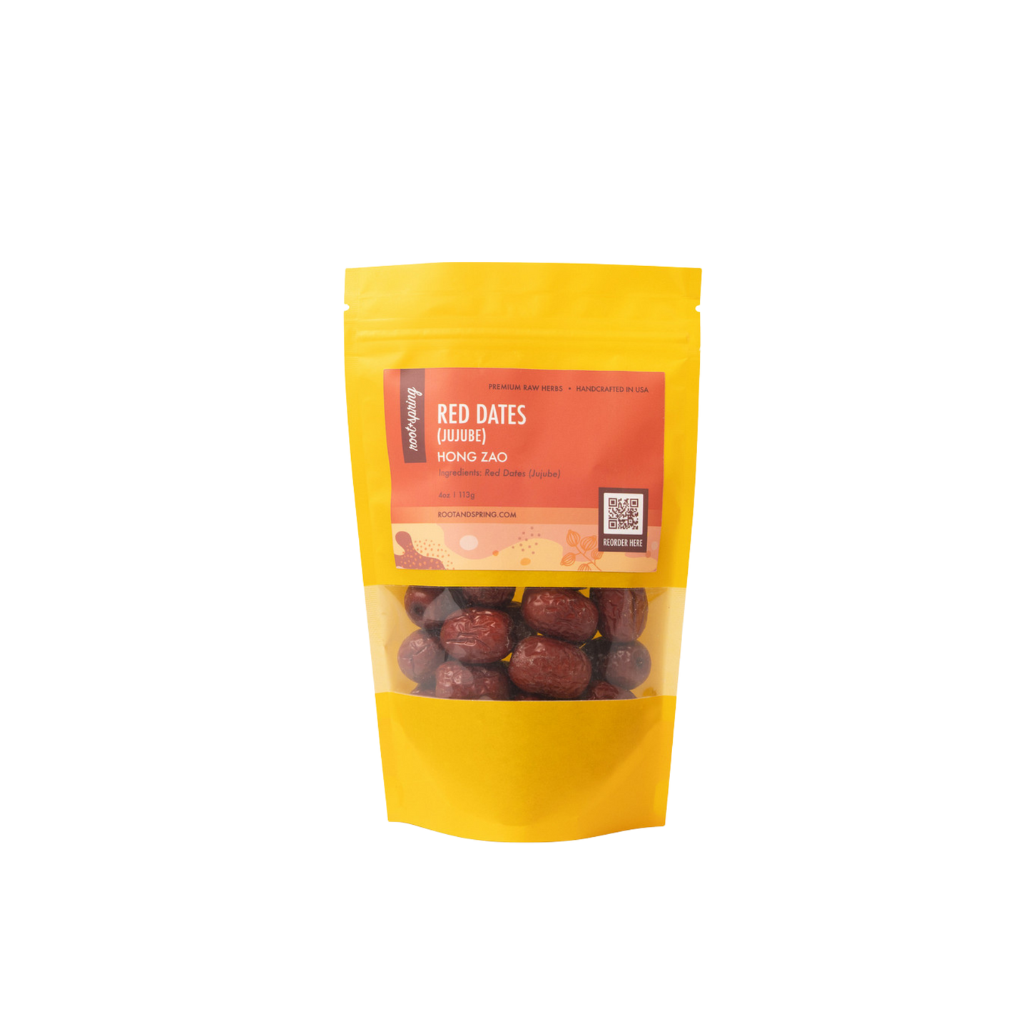 Image for root + spring's premium raw herb red dates (jujube) or hong zao.