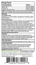 drug facts of Relief & Recovery Pain Relieving Rub - by Bamboo Pharmacy