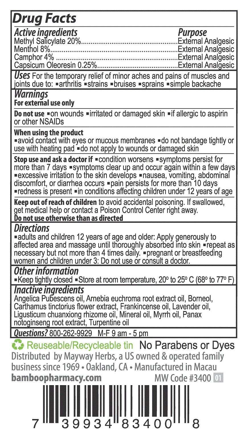 drug facts of Relief & Recovery Pain Relieving Rub - by Bamboo Pharmacy