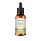 A 1 oz amber glass dropper bottle of Root+Spring Angelica Sinensis Tincture on a solid white background.