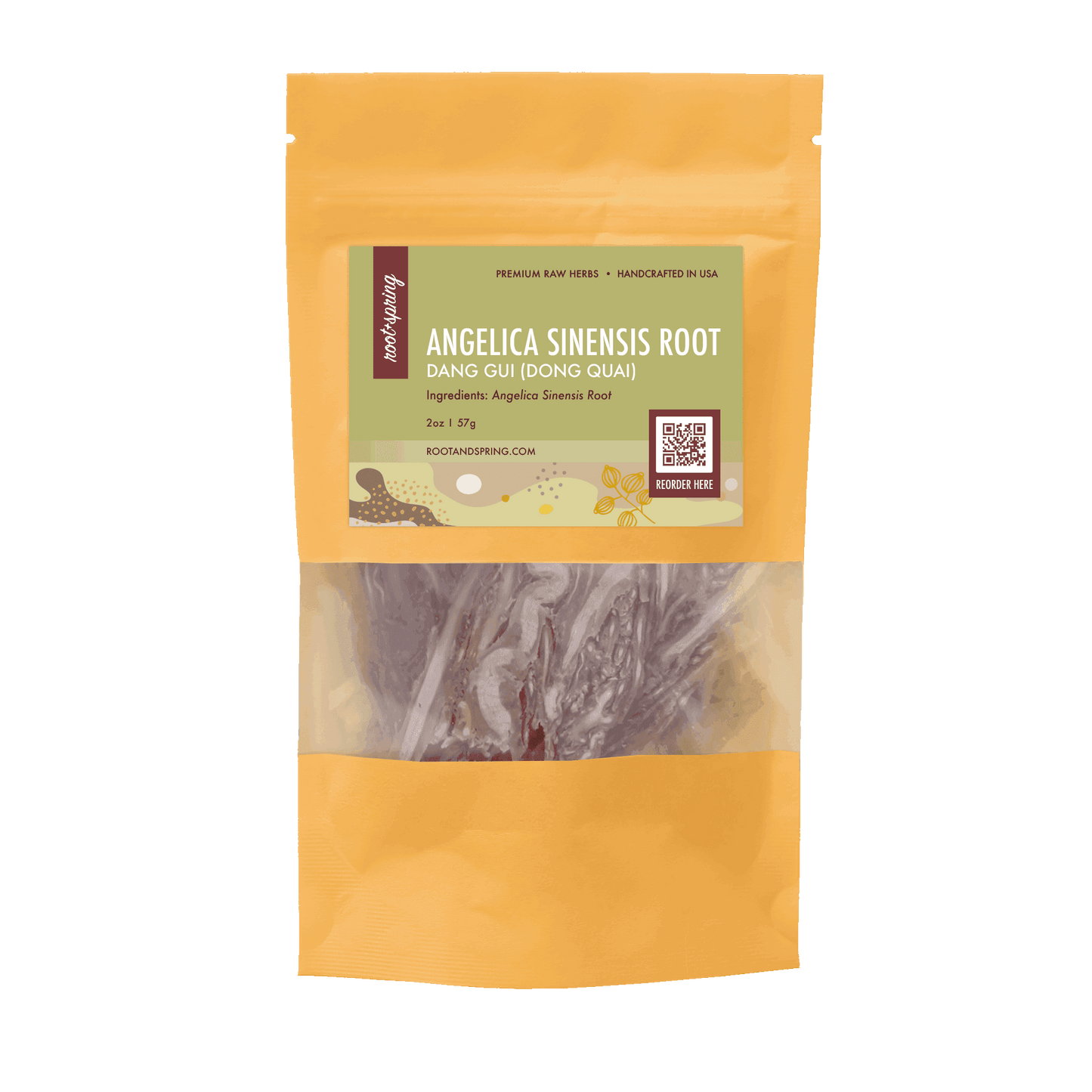 Image for root and spring's premium raw herb angelica sinensis root or dang gui (dong quai).