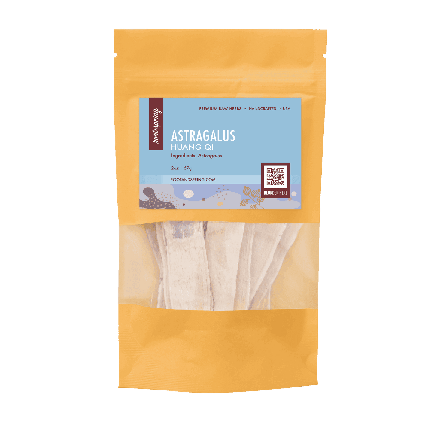 Image for root + spring's premium raw herb astragalus or huang qi.