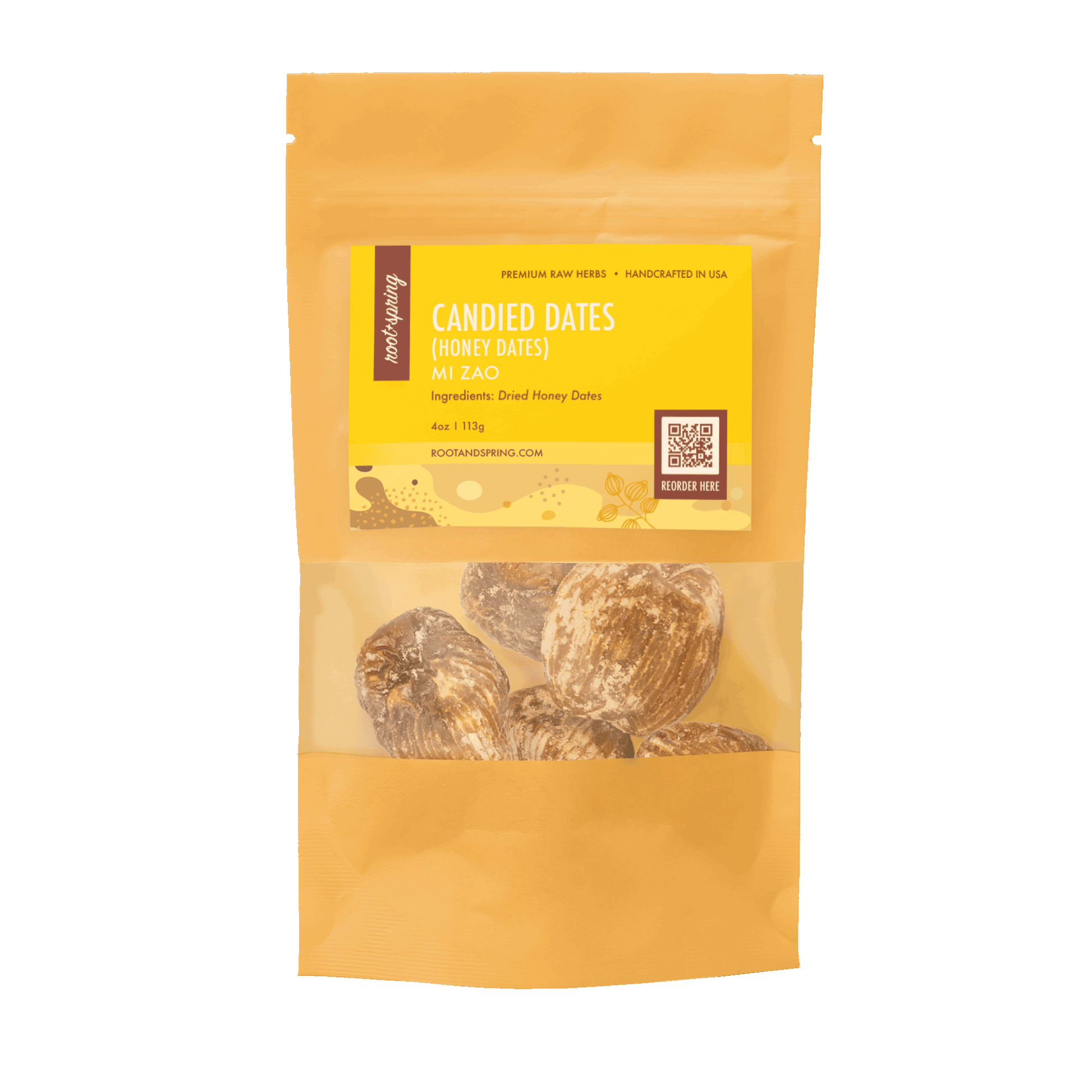 Image for root + spring's candied dates (honey dates) or mi zao.