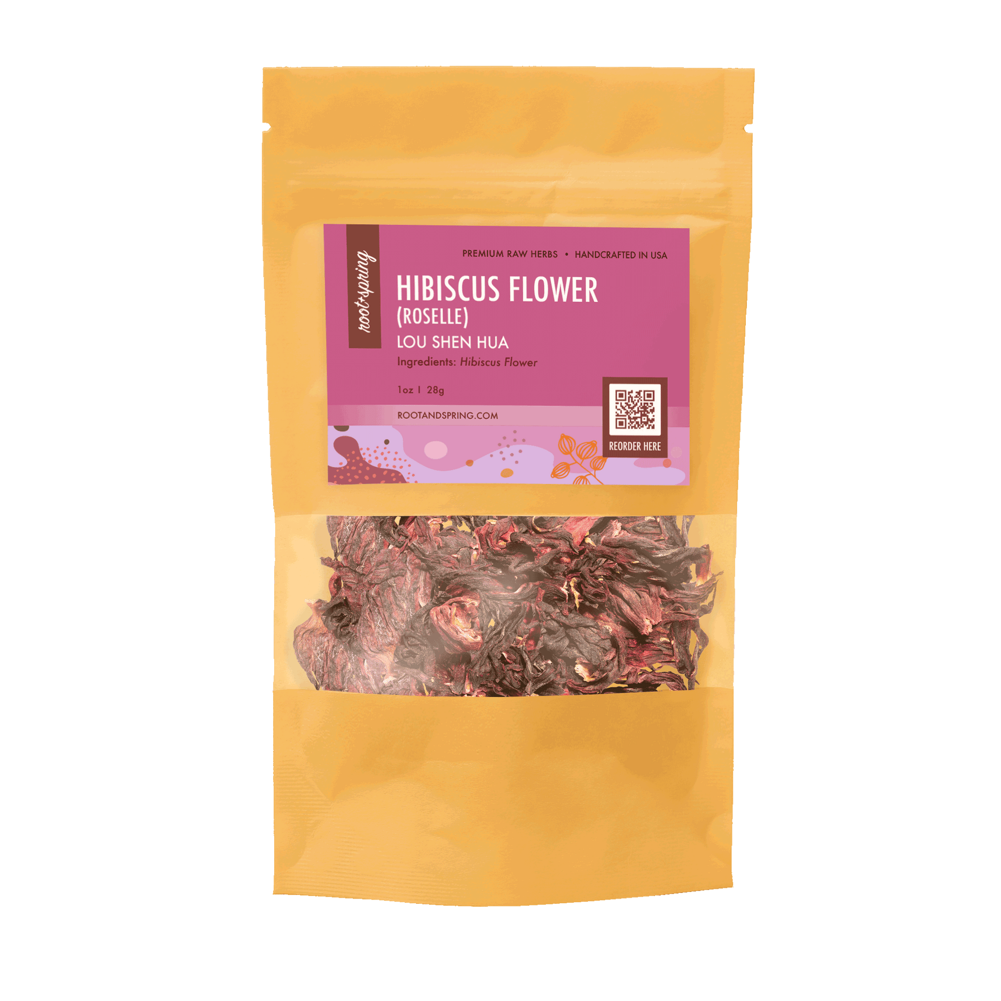 Image of root + spring's premium raw herb hibiscus flower (roselle) or lou shen hua.