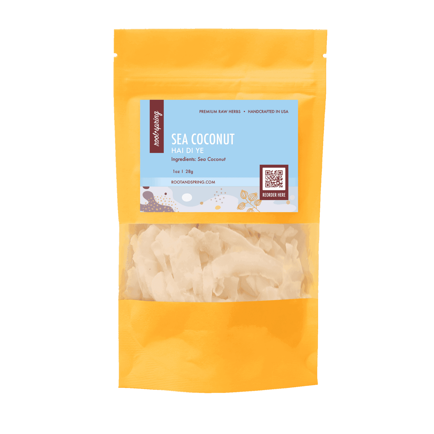 Image for root + spring's premium raw herb sea coconut or hai di ye.