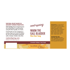 Label with Ingredients, Suggested Use, and Precautions for root + spring Warm the Gall Bladder Wen Dan Tang Chinese herbal tincture.