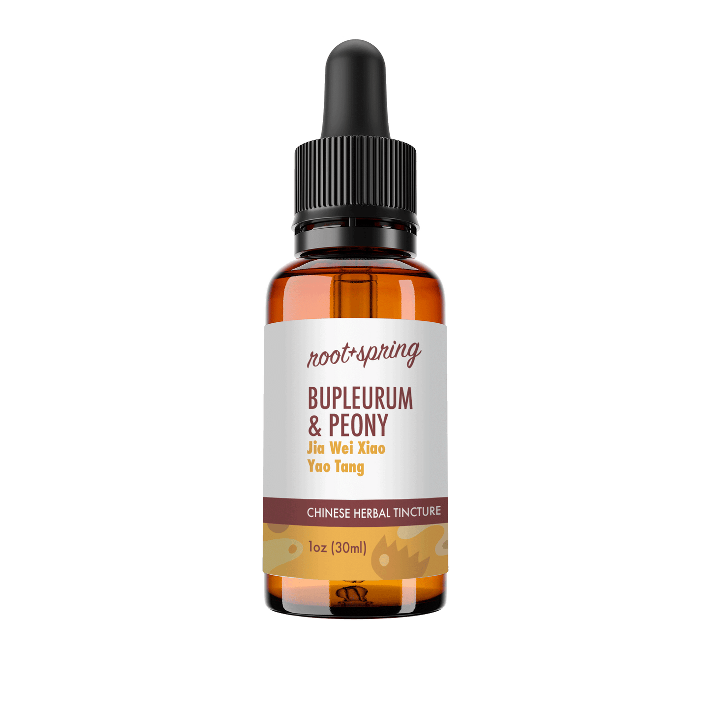 Bottle of Bupleurum & Peony (Jia Wei Xiao Yao Tang) Herbal Tincture by root + spring