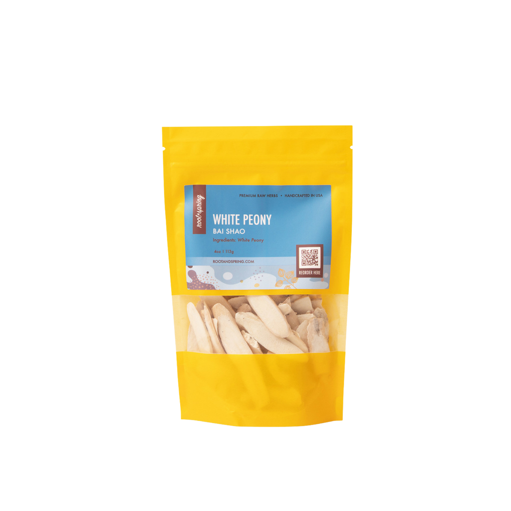 Image of root  + spring's premium raw herb white peony or bai shao.