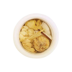 Image of ingredients for root + spring's Dried Ginger & Palm Coconut "Beat the Bloat" Chinese Herbal Tea Mix.